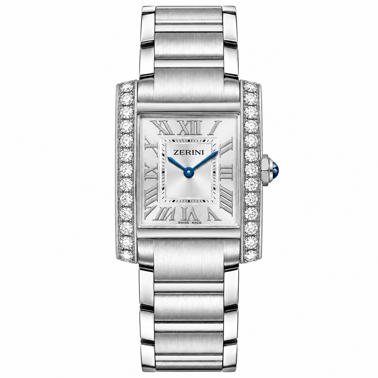 ZN CTR TK Stainless Steel Silver Dial Diamond Bezel